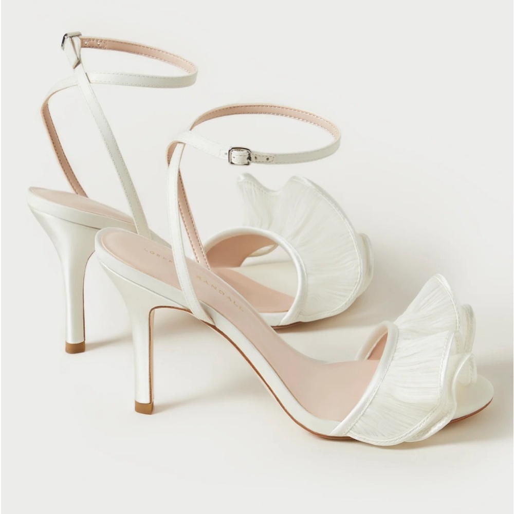 Loeffler Randall Estella Ruffle Heeled Sandal - Pearl - Picture 5 of 5